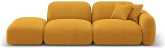 CXL by Christian Lacroix Sofá modular izquierdo 3 plazas de terciopelo mostaza