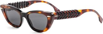 Fendi Fe 40171I 53A Zonnebrillen - Dames - Zonnebrillen - Bruin - 49 MM - Accessoires