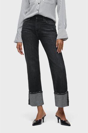 Hudson Remi High-Rise Ankle W/ Wide Cuff in Washed Black at Nordstrom, Size 23