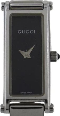 Gucci Pre-owned Stainless Steel Watch - Dames - Vintage Horloges - Zwart - ONE Size - Vintage