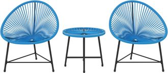 OEM Set Da Giardino In Resina A 2 Posti Per Balcone, Blu