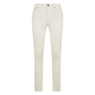 Moorer Dames, Jeans, Wit, Maat: W27 Katoen