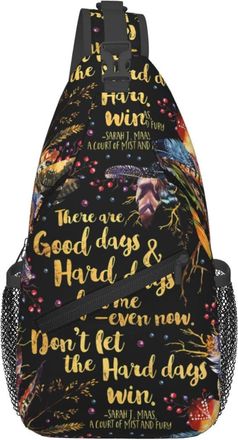 Generic DonT Let The Hard Days Win Sling Bag Trendy Shoulder Bag Lightweight Chest Backpack For Women Casual Workout