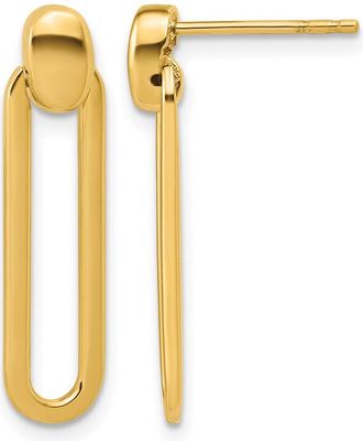 Diamond2Deal 14K Yellow Gold Link Dangle Post Earrings