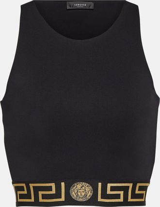 Versace Greca cutout sports bra