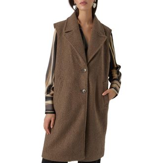 Vero Moda Sally Longline Vest in Chocolate Chip at Nordstrom, Size Large