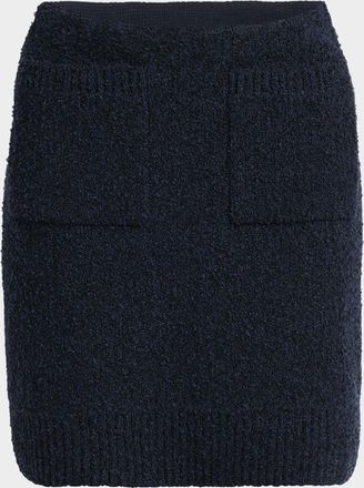 Bottega Veneta Front-Pockets Boucle Mini Skirt