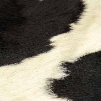 Berkfield Home Real Cowhide Rug Black & White 180x220 cm | Size: Medium