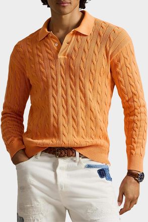 Polo Ralph Lauren Men & apos;s Cable-Knit Cotton Polo Sweater