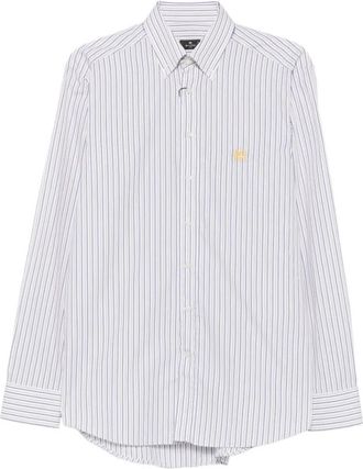 Etro Gestreepte Button-Down Overhemd - Heren - Casual Overhemden - Veelkleurig - 2XL - Katoen - Overhemden