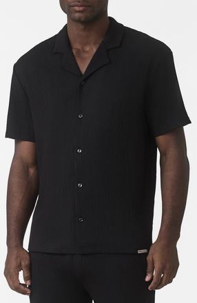 Mauvais Eivissa Relaxed Fit Shirt in Black at Nordstrom, Size X-Small S