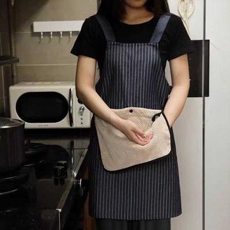 OEM Delantal De Mujer Con Bolsillos, Espalda Cruzada, Holgado, Pa&ntilde;o De Cocina/jard&iacute;n Holgado, Negro