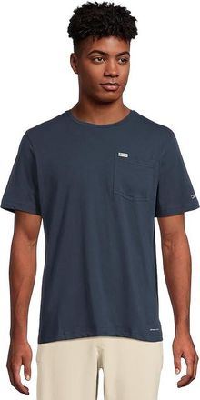Columbia Thistletown Hillstm Pocket T-Shirts Mens Clothing Collegiate Navy Heather : LG, Cotton/Polyester