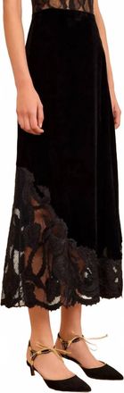 Ulla Johnson Alita Embroidered Skirt In Noir