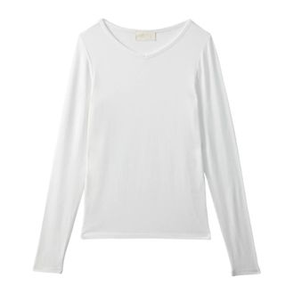 Wakakuu Icons Zoe Top Modal - Dames - Longsleeves - Wit - S - Tops