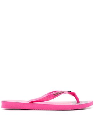 Rotate Teenslippers met logoprint - Roze
