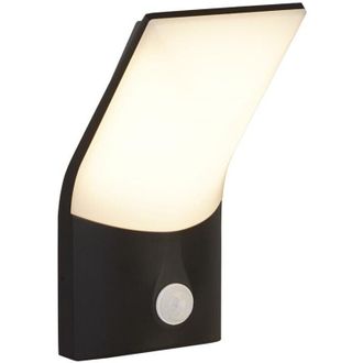 Searchlight Copenhagen Aplique De Pared Led De 1 Luz Para Exteriores, Sensor Pir, Fundici&oacute;n A Presi&oacute;n, Pantalla Opalina Ip54 3000k - Searchlight