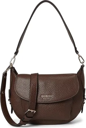 Guess Marsha Flap Shoulder Bag Shoulder Womens Handbags Espresso, Polyurethane