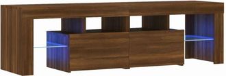 vidaXL Vidaxl - Mueble de tv con luces led marrón roble 140x36,5x40 cm