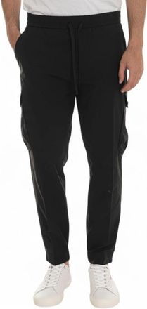 HUGO BOSS Cargo broek met stretch tailleband - Heren - Slim Fit Broeken - Zwart - 2XL - Broeken