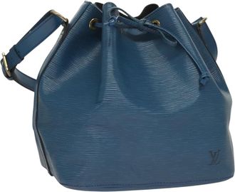Louis Vuitton Petit Noe Handbag Epi Leather Blue Leather Bag (Pre-Owned)