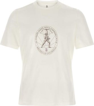 Brunello Cucinelli White Crew Neck T-Shirt
