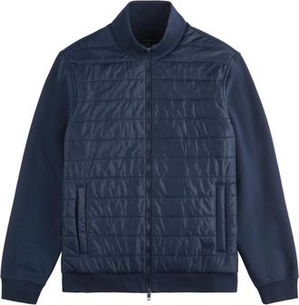 Fay Quilted Front Panel Smooth Fabric Jacket