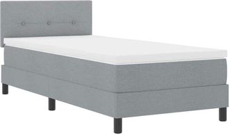 vidaXL Cama Box Spring Con Colch&oacute;n Gris Claro 90 X 200 Cm Tela Vidaxl