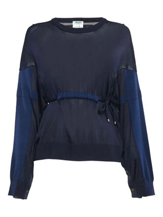 Kenzo Doorzichtige sweater met trekkoord - Blauw