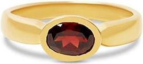 Argento Vivo Oval Semiprecious Stone Ring in Gold /garnet at Nordstrom, Size 8