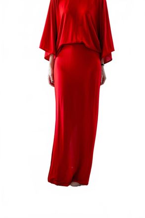 House of Dagmar Jersey Maxi Skirt In Red