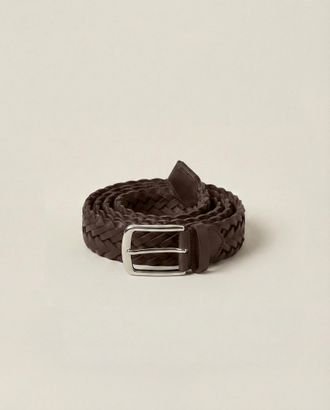 Luca Faloni Chocolate Brown Leather Western Calf Leather Belt