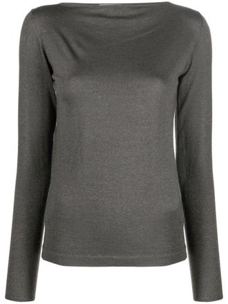 Brunello Cucinelli Grey Boat Neck Sweater