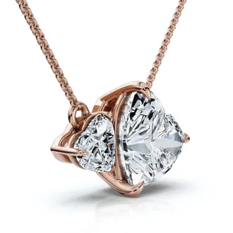 Pompeii3 1/2Ct Heart Cut Toi Et Moi Forever Us Pendant 14k Gold Lab Grown