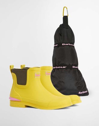 Barbour Abbeyfield - Stivali da pioggia ripiegabili gialli-Giallo