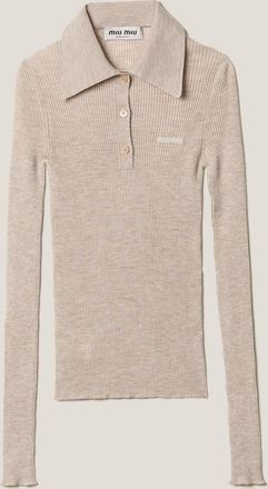 Miu Miu Cashmere and silk knit polo shirt