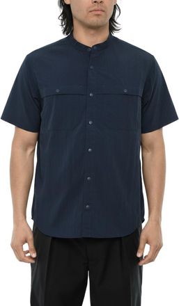 Woolrich Dark Blue Mandarin Collar Shirt