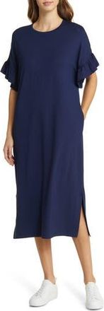 Masai Nali Ruffle Sleeve Dress in Maritime Blue at Nordstrom Rack, Size X-Small