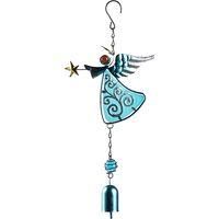 OEM Campana De Viento Decorativa De Metal Azul, Dise&ntilde;o &Uacute;nico En Esquina, Campana Con Forma De &Aacute;ngel Para Uso Exterior (1 Pieza).-crezuo