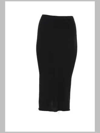 Rick Owens Cotton Midi Skirt - Black