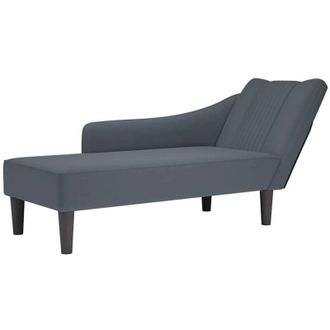 vidaXL Chaise Longue Con Reposabrazos Derecho Terciopelo Gris Claro Vidaxl