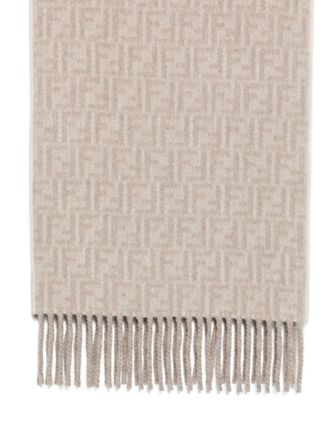 Fendi Beige FF Logo Scarf