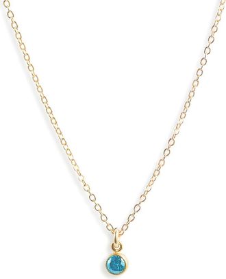 Set & Stones Birthstone Charm Pendant Necklace in Gold /December at Nordstrom