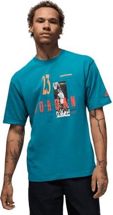 Nike Jordan Mens Reissue Graphic Short Sleeve Crew - Green Abyss/Red Size 3XL