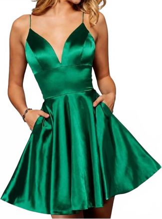 Sherri Hill Fit And Flare Mini Dress In Emerald