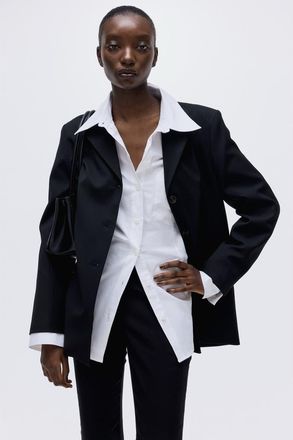 H&M Single-breasted Blazer in Black at Nordstrom, Size Xx-Small