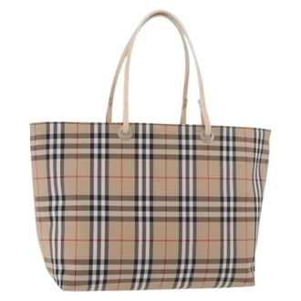 Burberry Pre-owned Tote Bags, female, Beige, Size: ONE SIZE Pre-owned Vintage Nylon Hand Bag