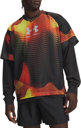 Under Armour UA Icon Mesh Jersey in Flash Light Yellow/Orange at Nordstrom, Size Xxx-Large