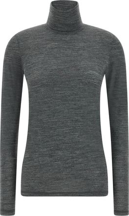 Jil Sander Grey Solid Turtle Neck T-Shirt