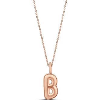 SHYMI Bubble Letter Initial Charm Necklace in Rose at Nordstrom